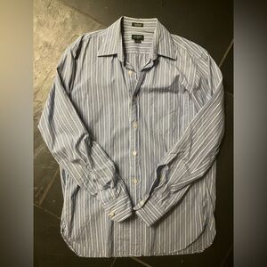 J Crew Men’s  S (14-14 1/2) Blue Striped Long Sleeve Button Down Shirt